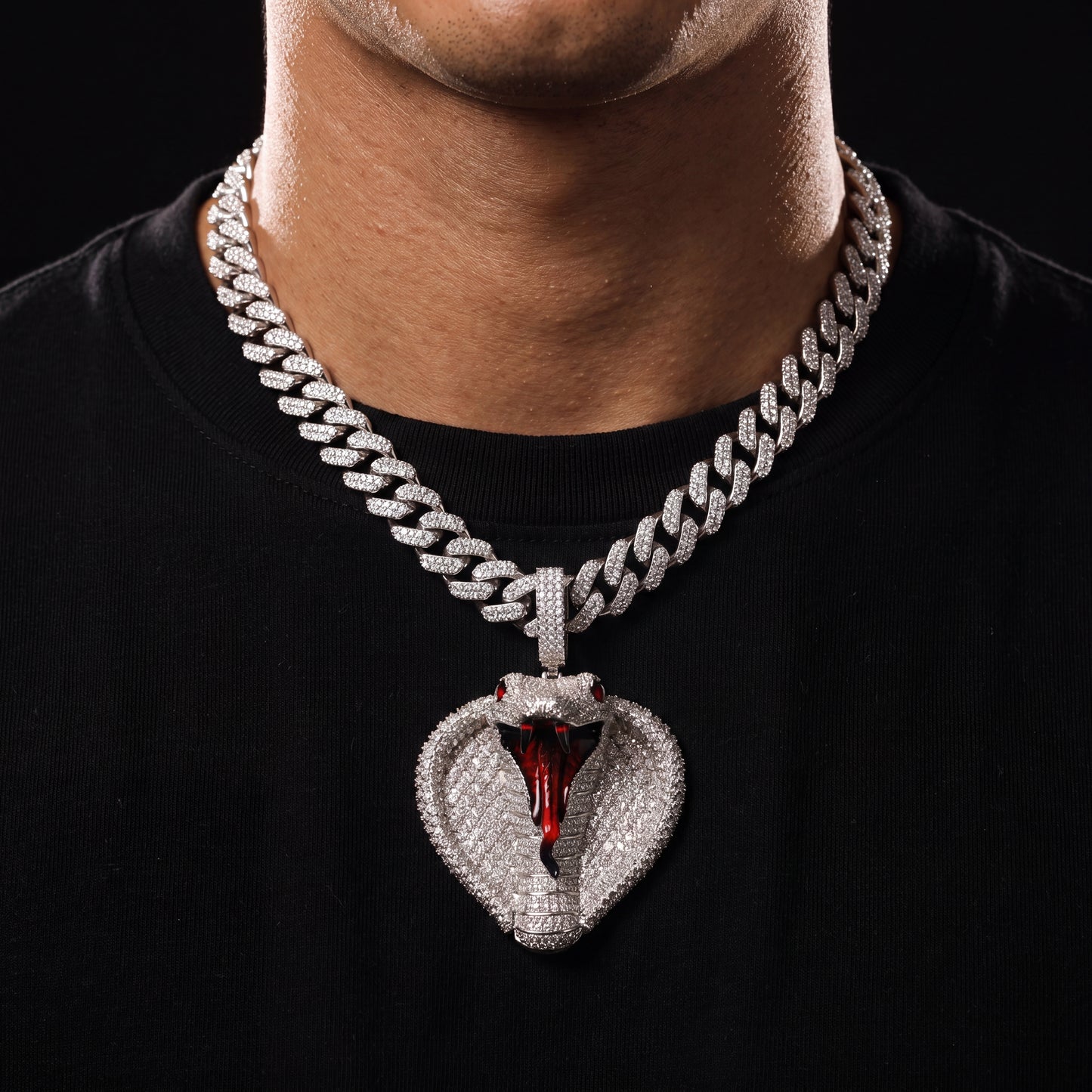 Iced Out Cobra Head Pendant - Different Drips
