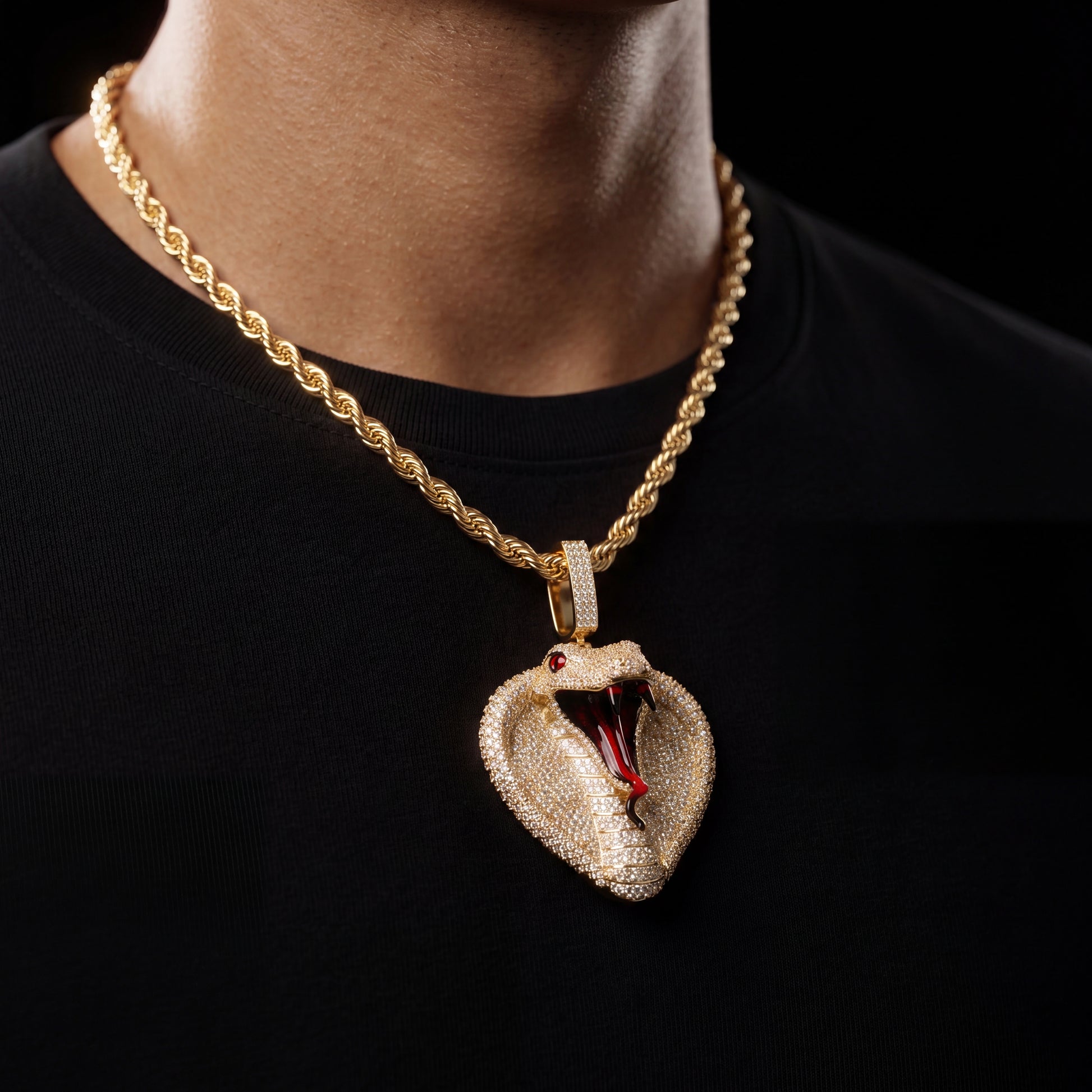 Iced Out Cobra Head Pendant - Different Drips