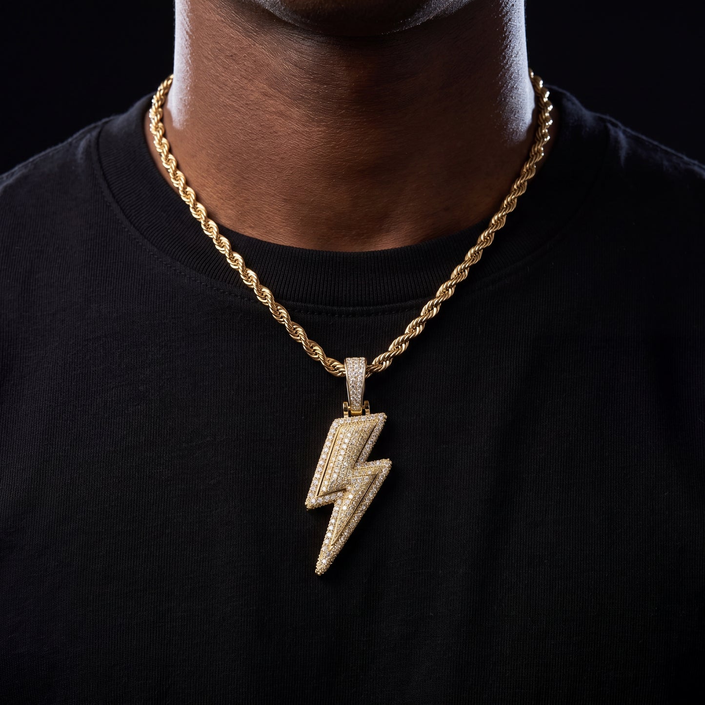 Large Lightning Bolt Pendant - Different Drips