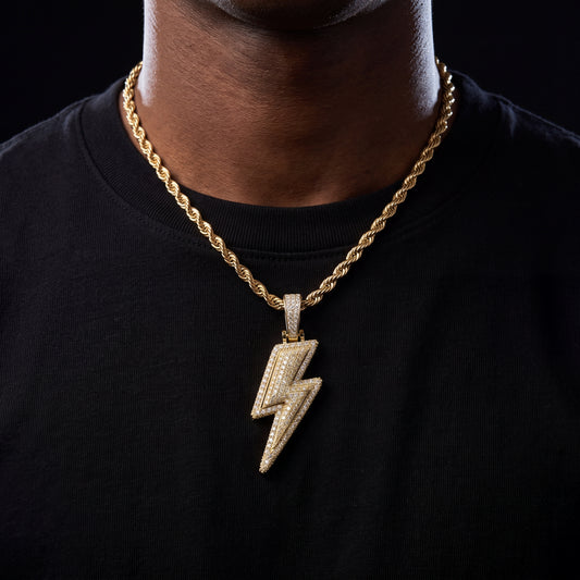 Large Lightning Bolt Pendant - Different Drips
