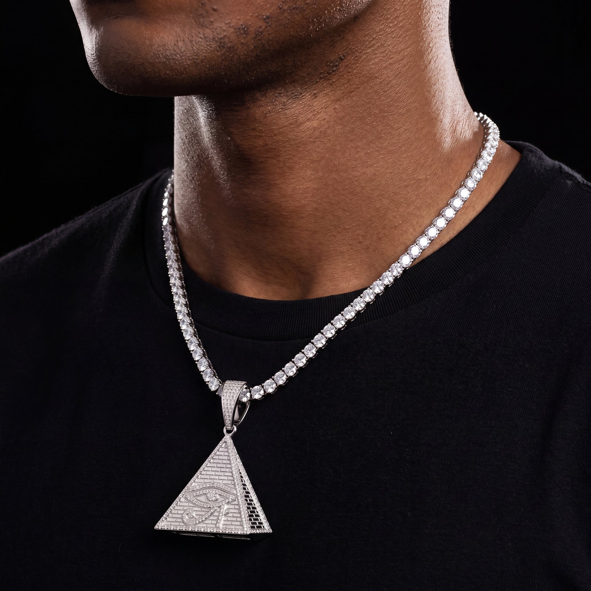 S925 Moissanite Pyramid Pendant - Different Drips