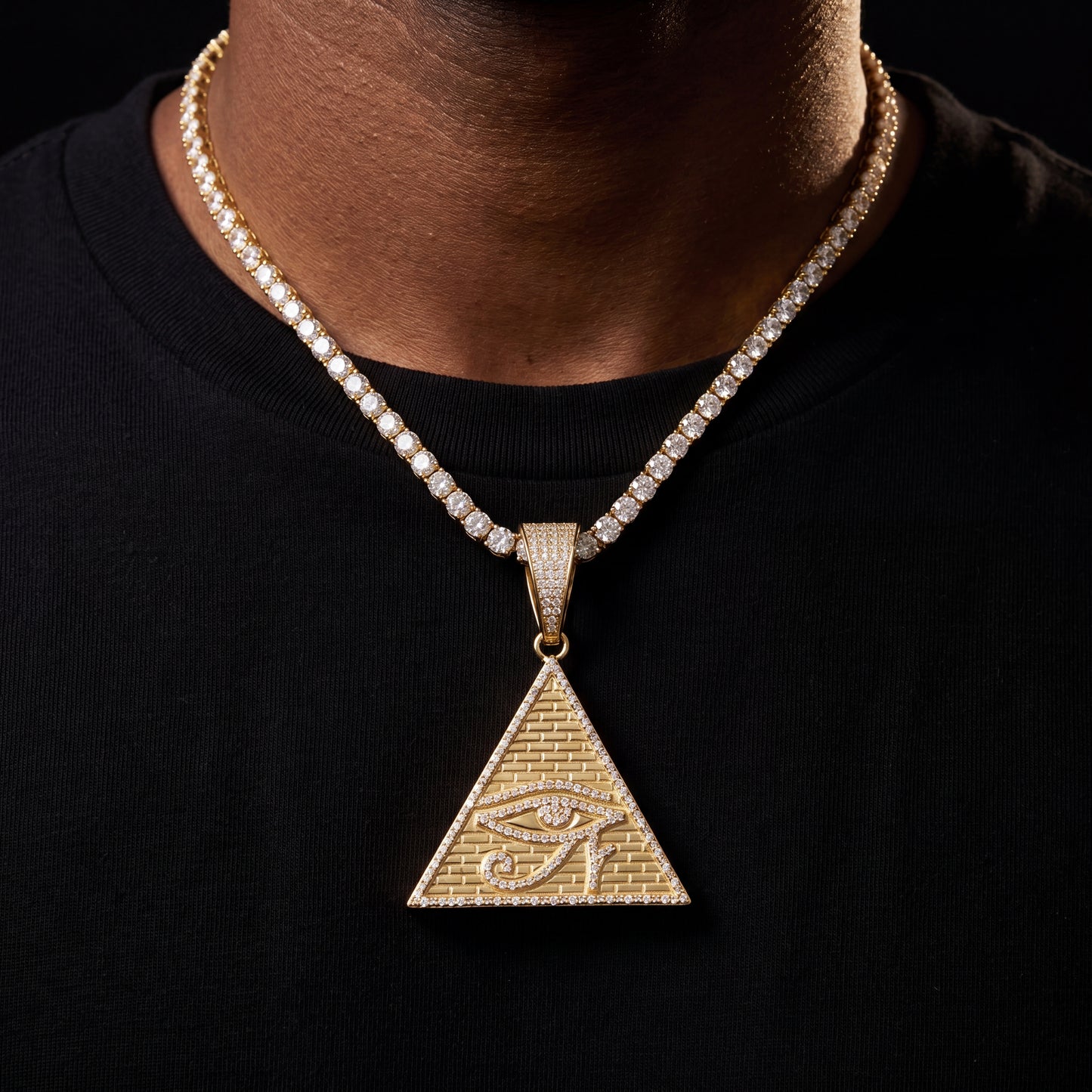 S925 Moissanite Pyramid Pendant - Different Drips