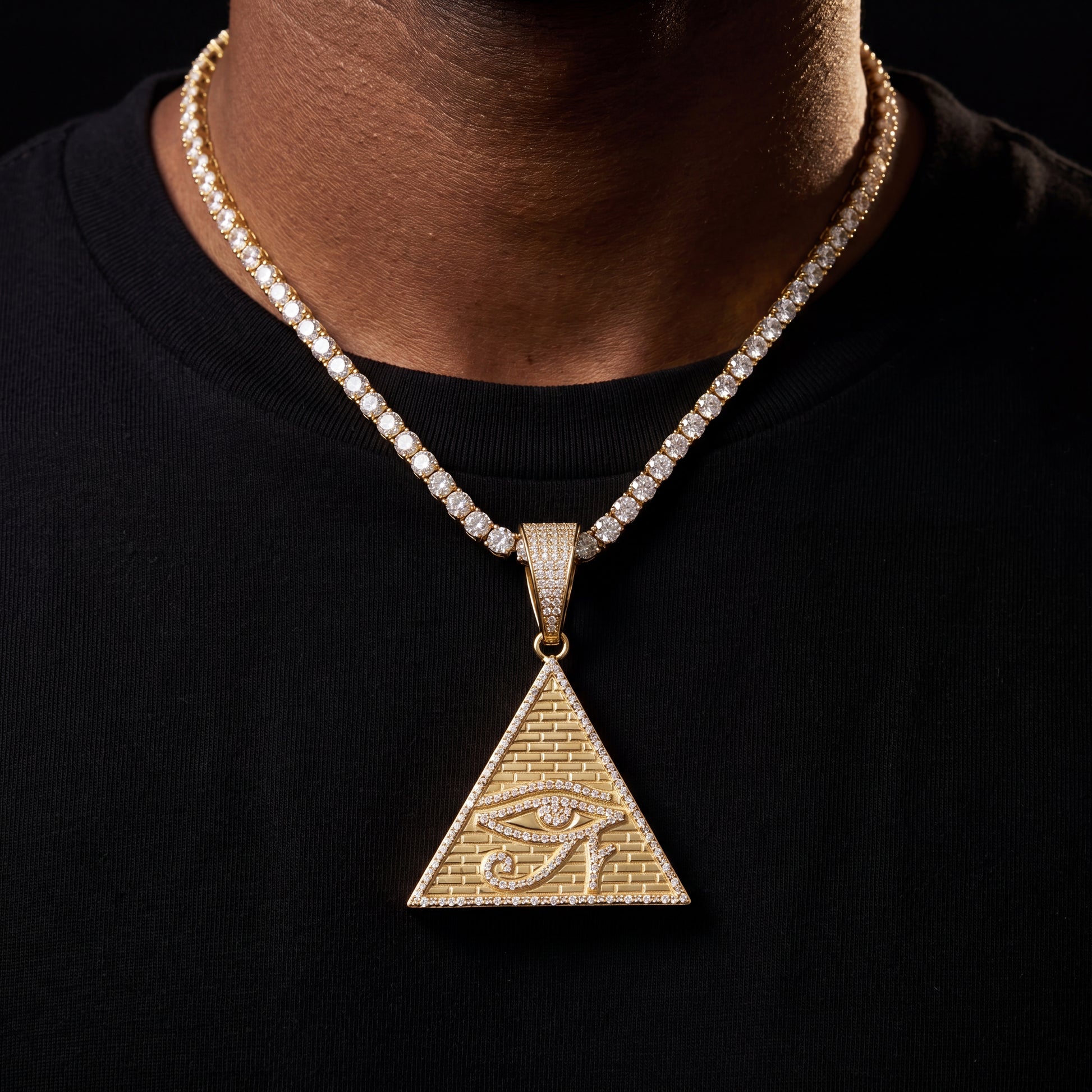 S925 Moissanite Pyramid Pendant - Different Drips