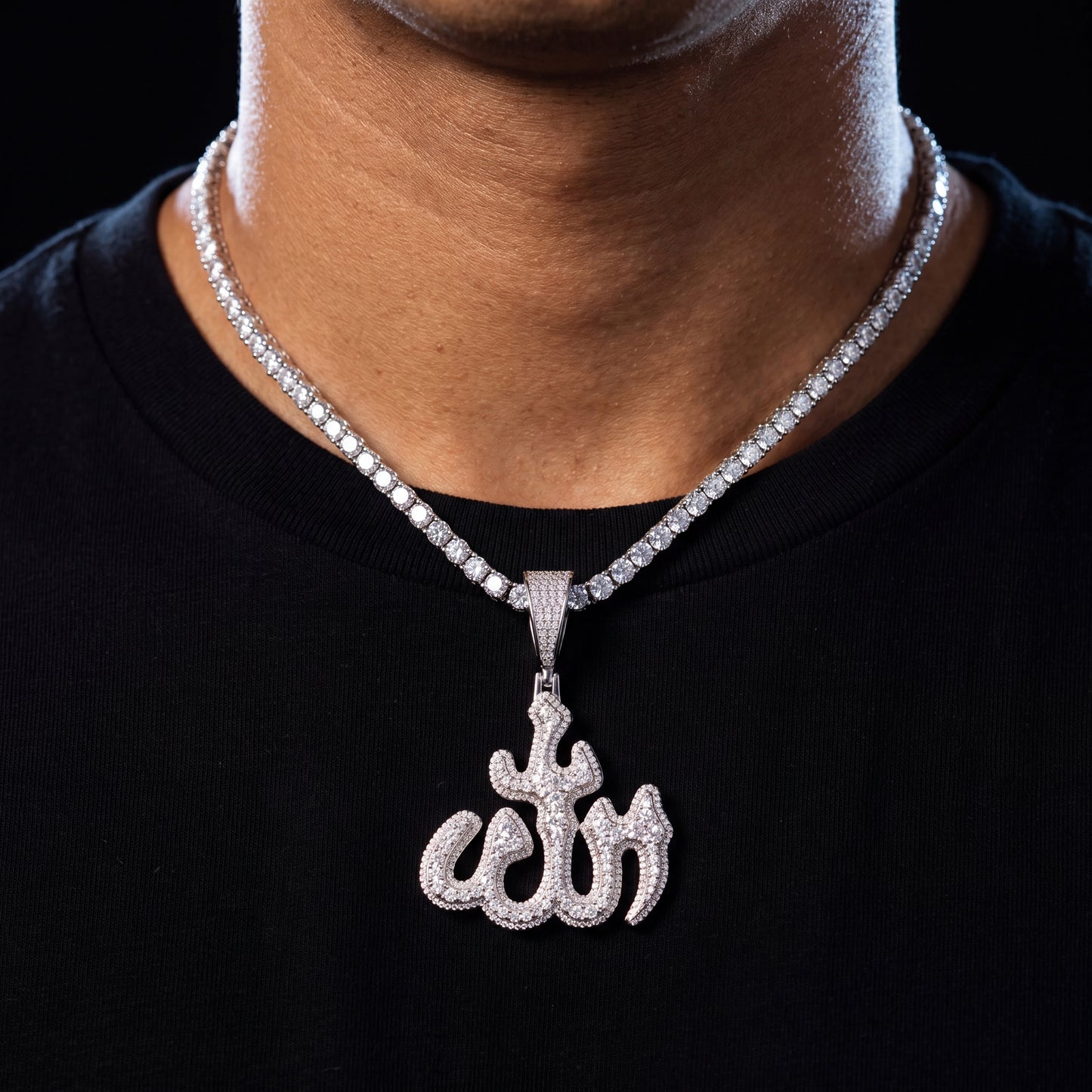 S925 Moissanite Allah Pendant - Different Drips
