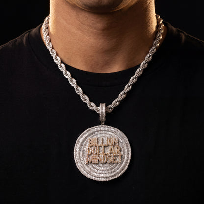 Iced Out Baguette Billon Dollar Mindset Pendant - Different Drips