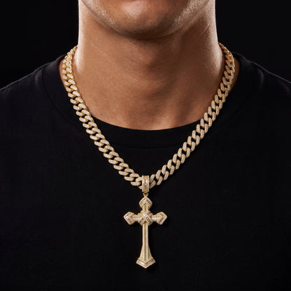 Baguette Cross Pendant - Different Drips