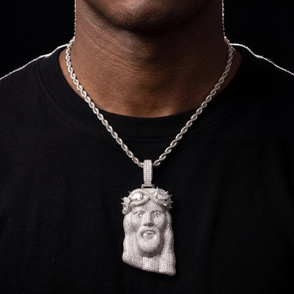 Diamond Infinity Crowned Jesus Pendant - Different Drips