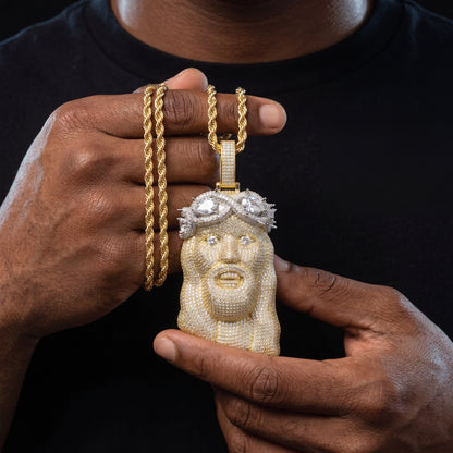 Diamond Infinity Crowned Jesus Pendant - Different Drips