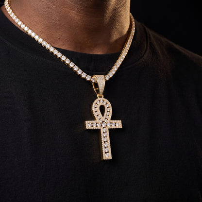 S925 Moissanite Ankh Cross Pendant - Different Drips