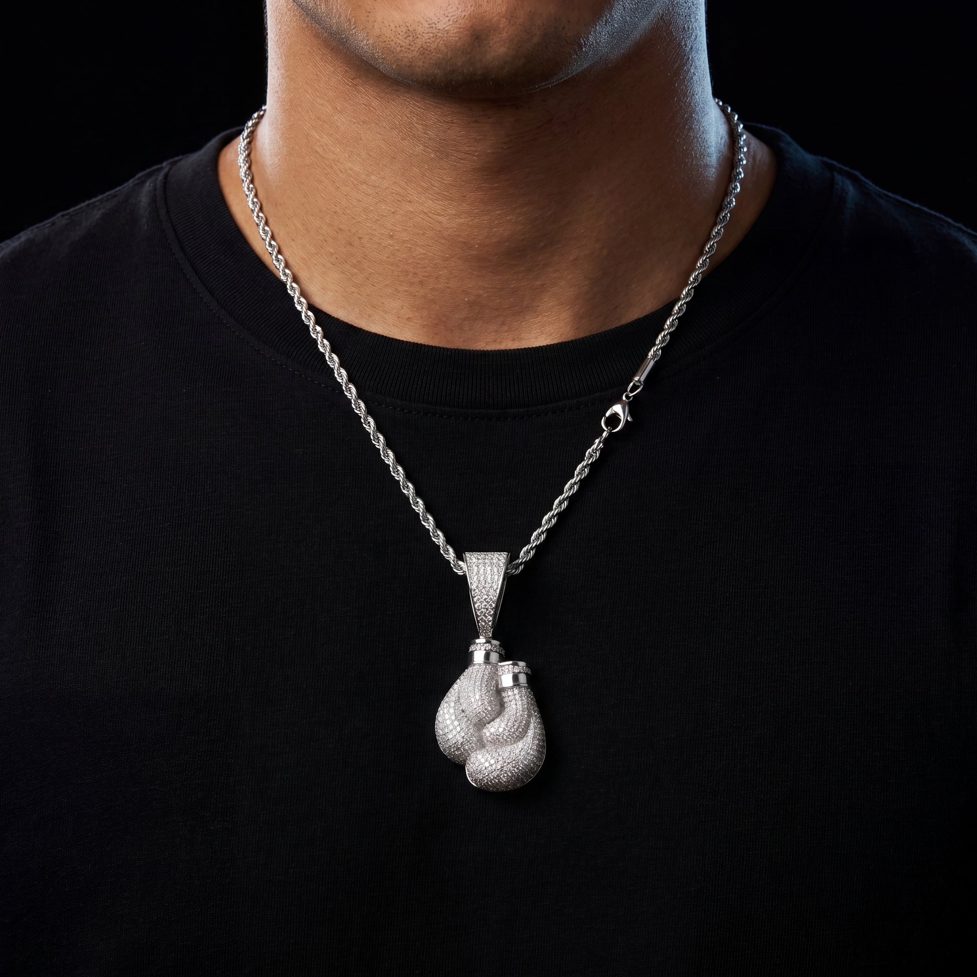 S925 Moissanite Boxing Gloves Pendant - Different Drips