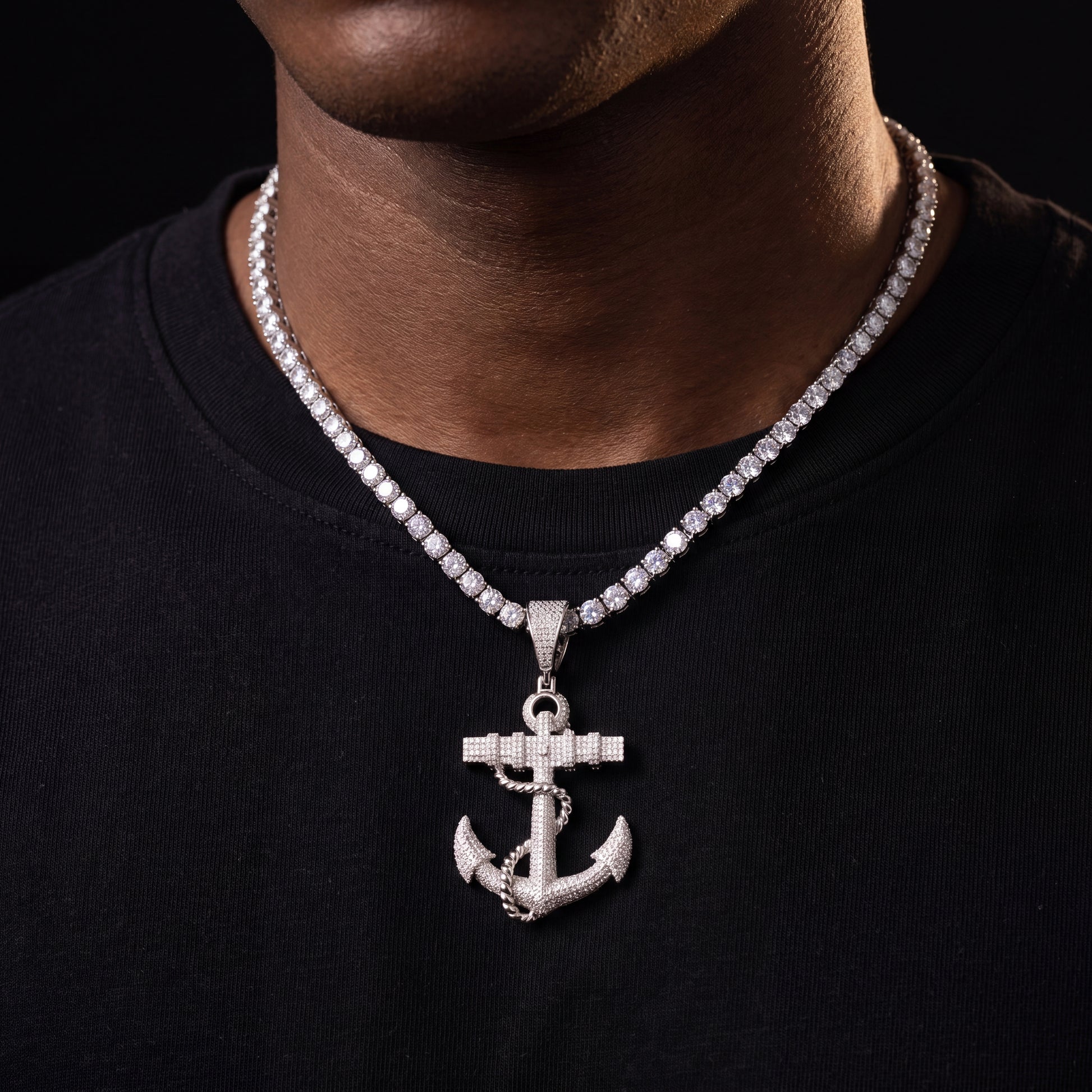 S925 Moissanite Anchor Pendant - Different Drips