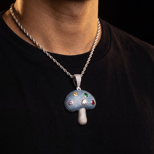 S925 Moissanite Mushroom Pendant