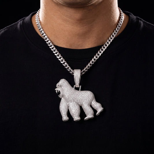 S925 Moissanite Gorilla Pendant - Different Drips