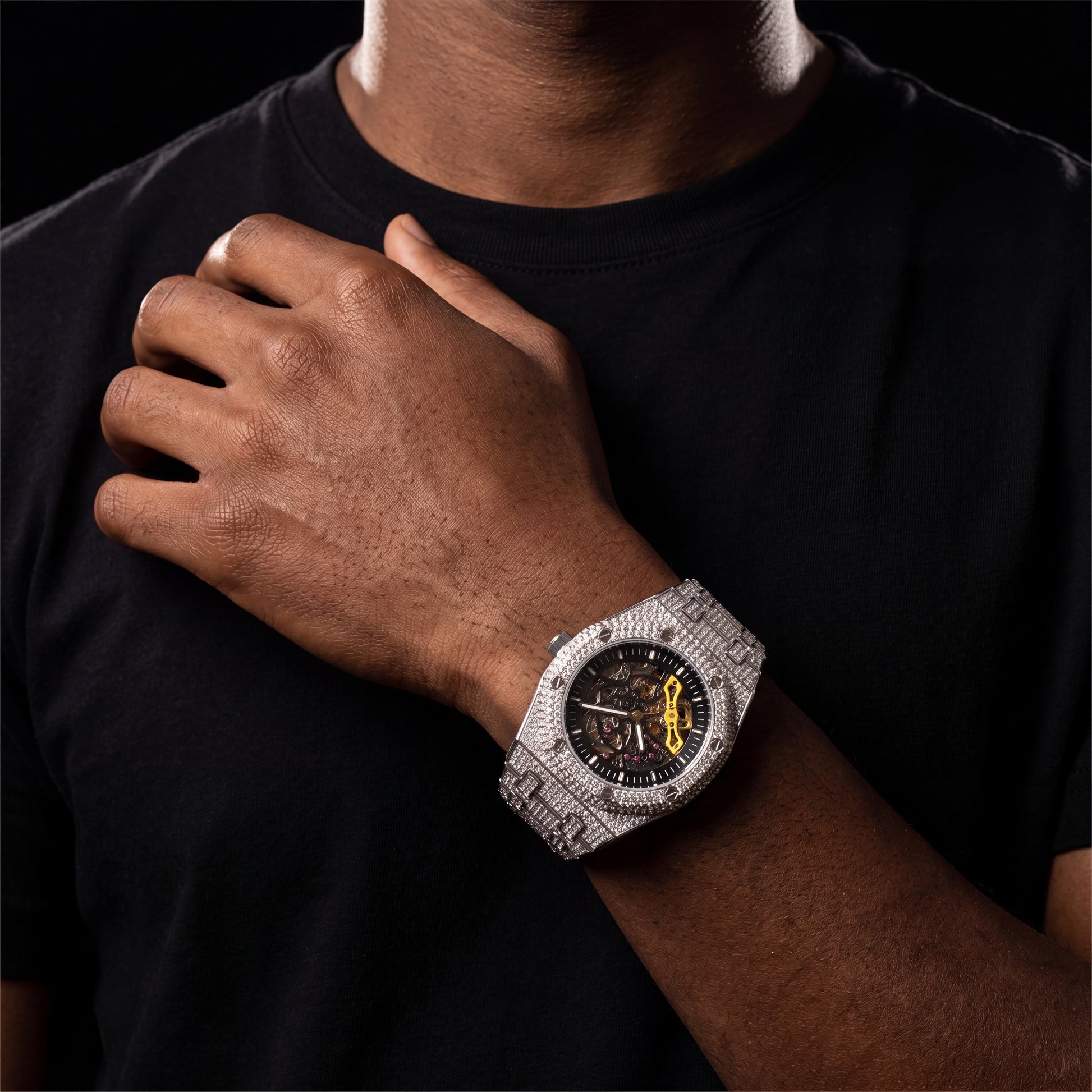 Iced Mechanical Octagonal Shaped Watch - Different Drips
