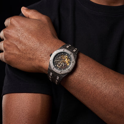 Iced Mechanical Octagonal Shaped Watch - Different Drips