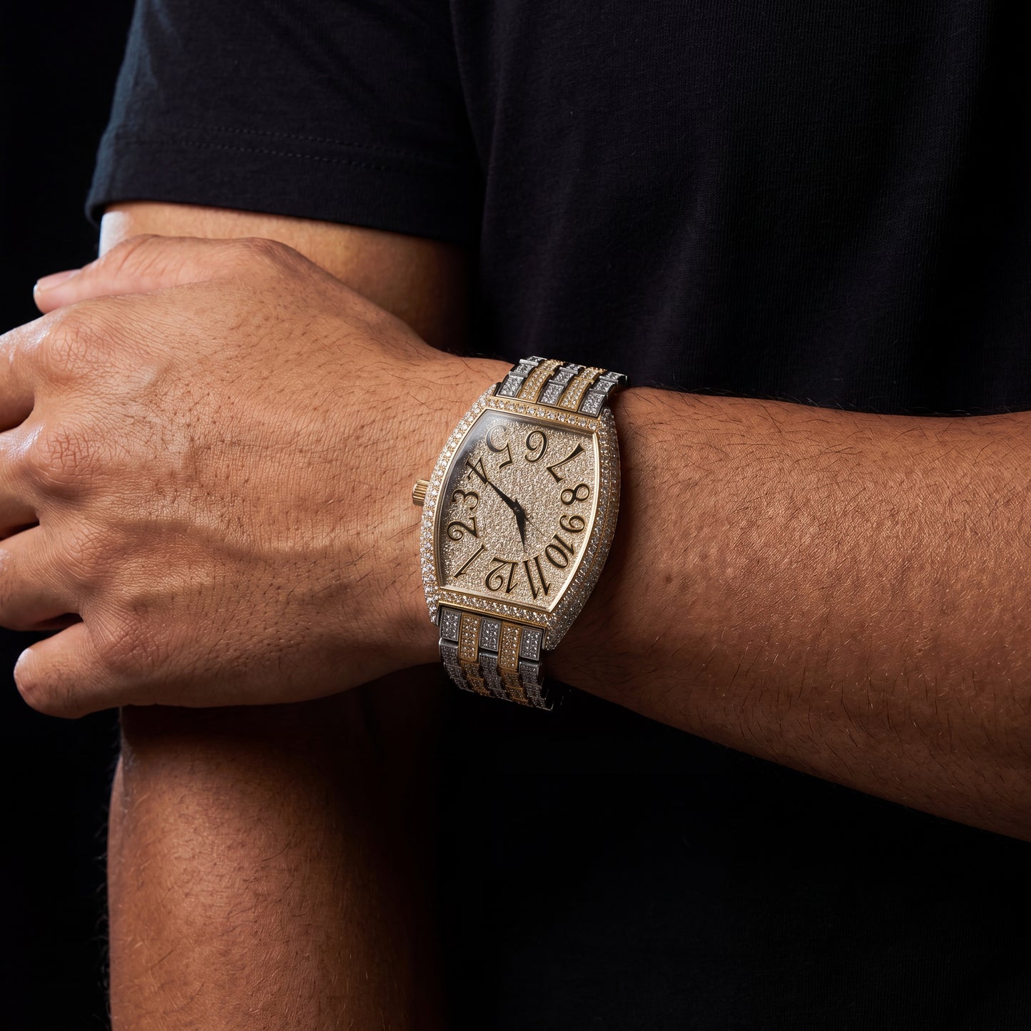 Large Dial Tonneau-Shaped Curved Watch - Different Drips