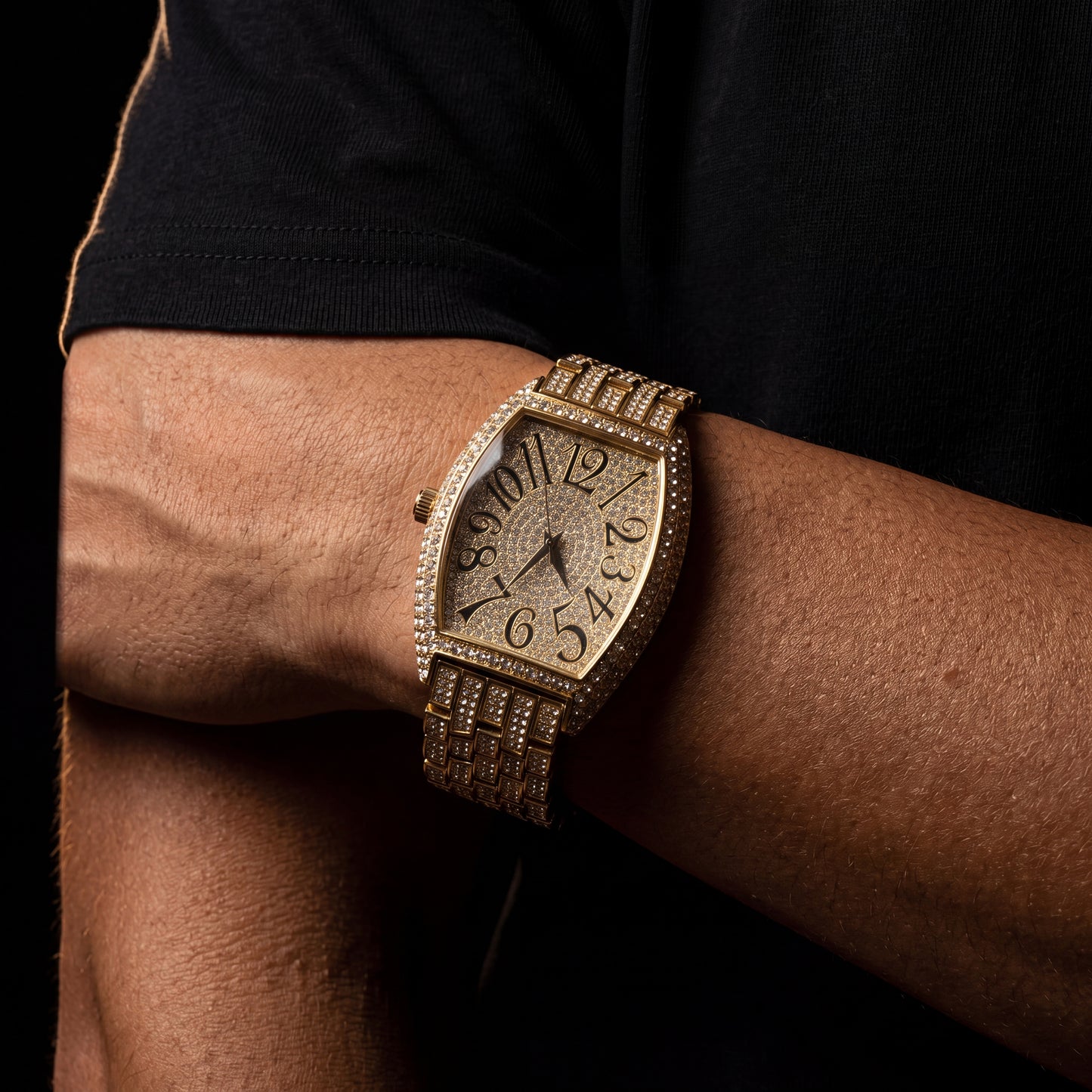 Large Dial Tonneau-Shaped Curved Watch - Different Drips