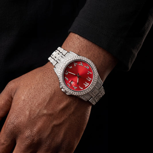 Iced Colored Dial Arabic Numeral Watch - Different Drips