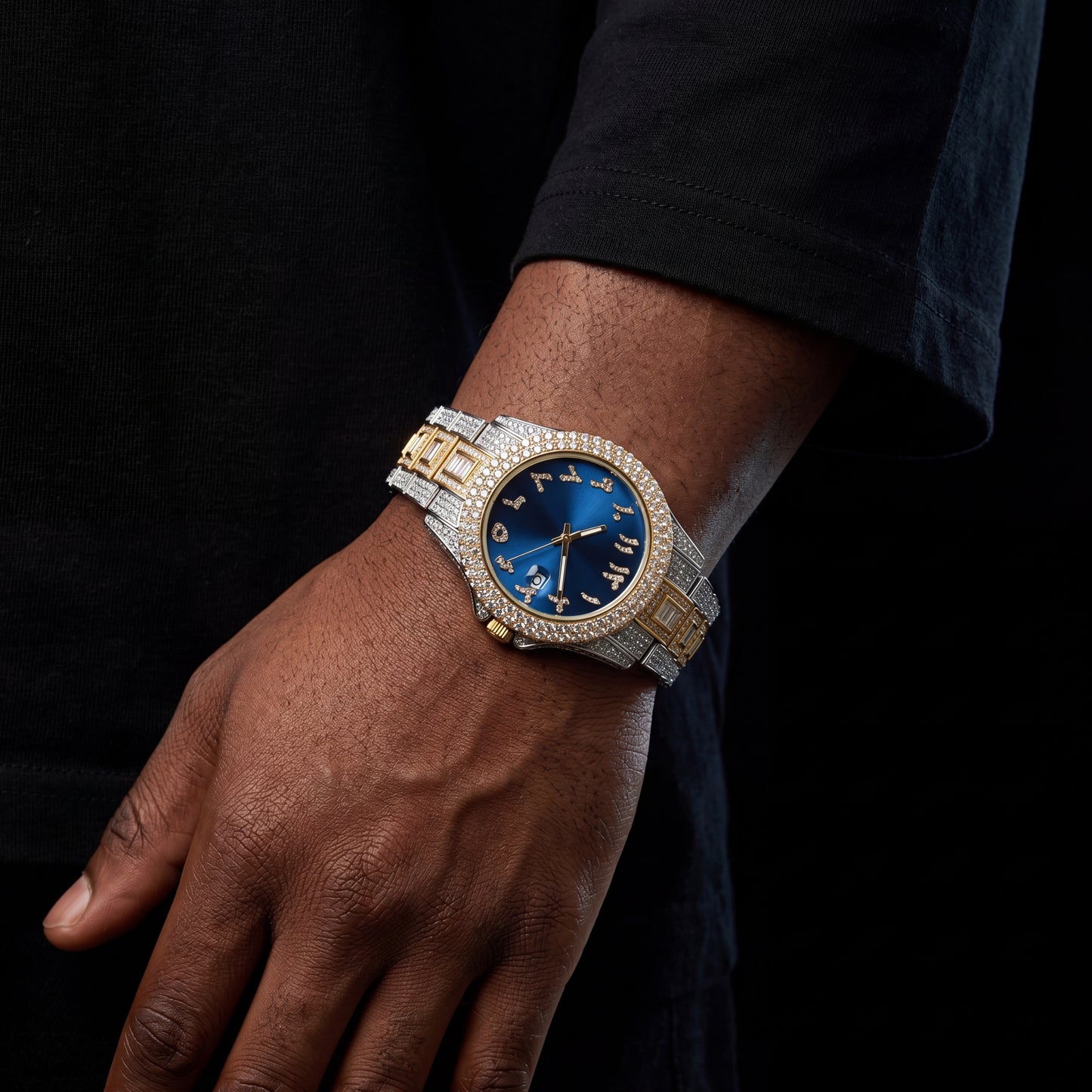 Iced Colored Dial Arabic Numeral Watch - Different Drips