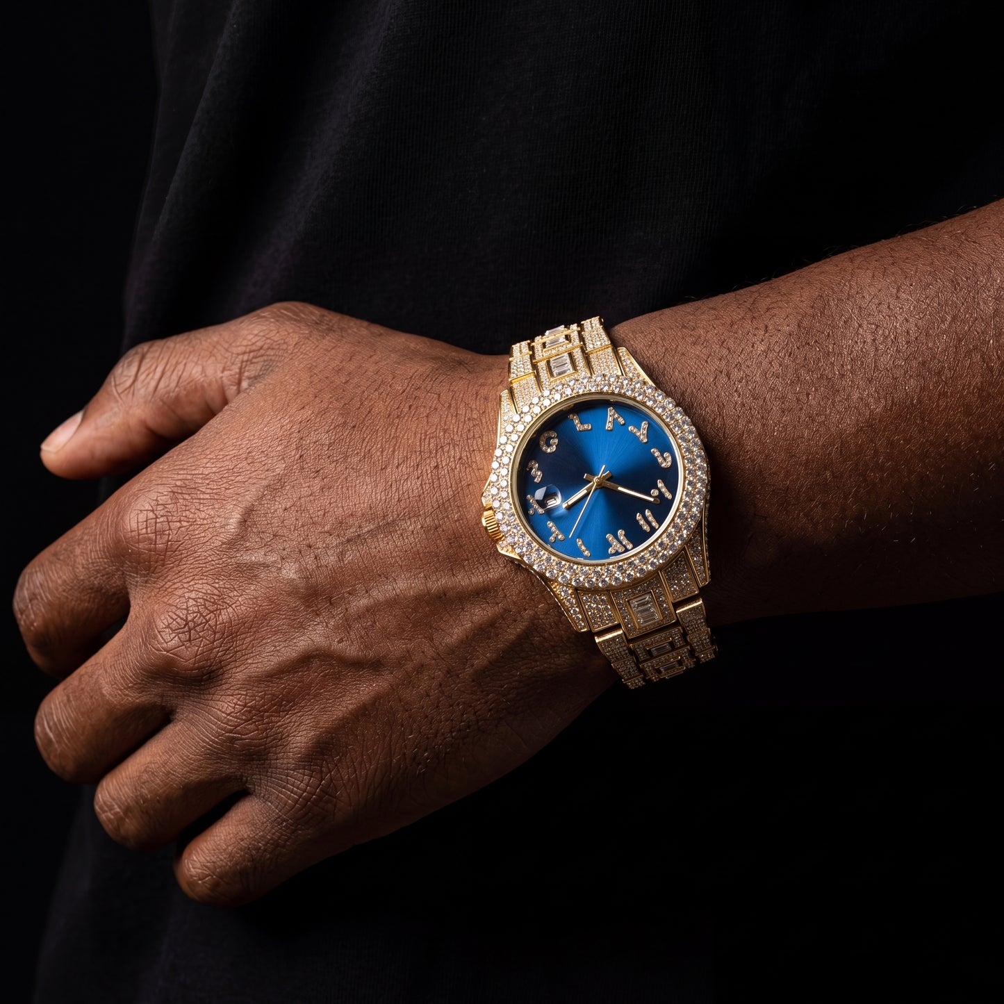 Iced Colored Dial Arabic Numeral Watch - Different Drips