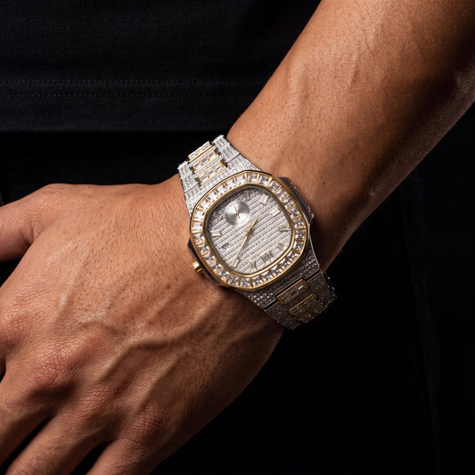 Iced Baguette Bezel Chronograph Watch - Different Drips