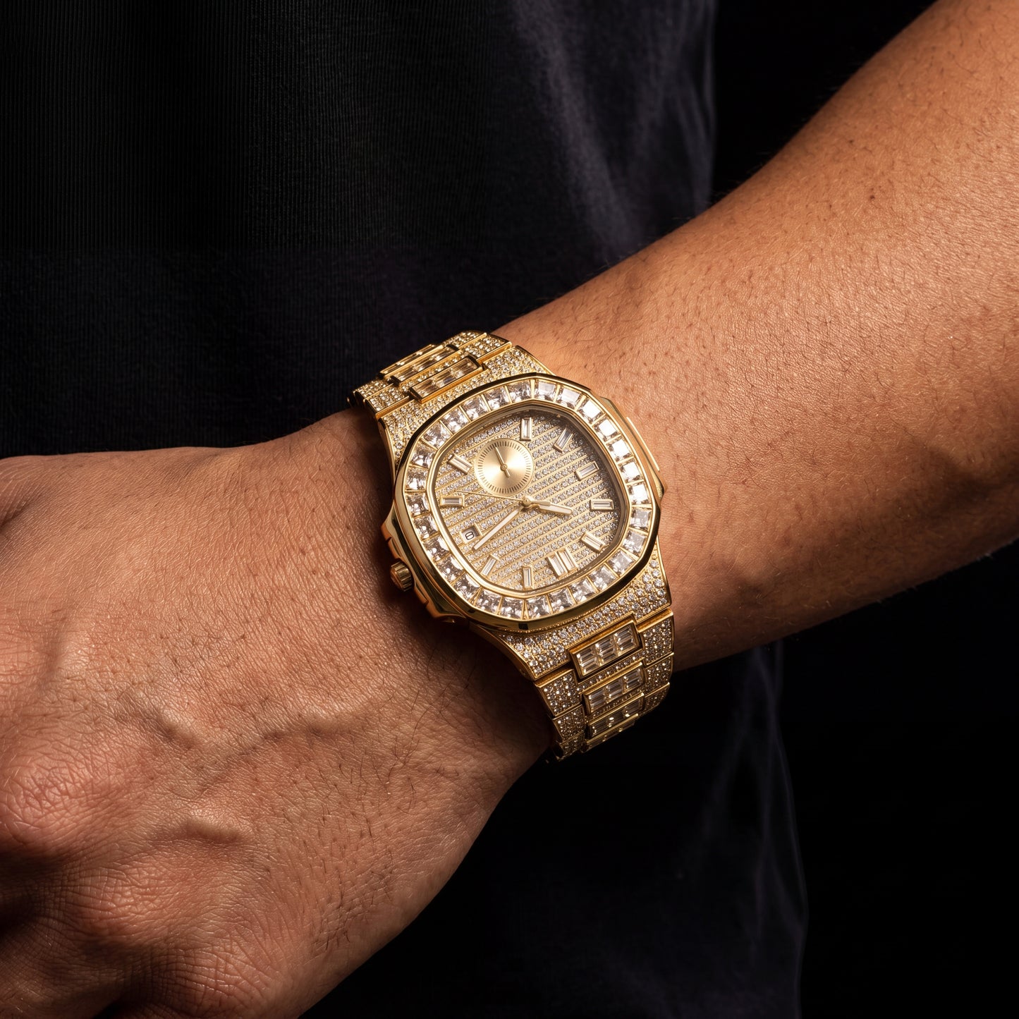 Iced Baguette Bezel Chronograph Watch - Different Drips