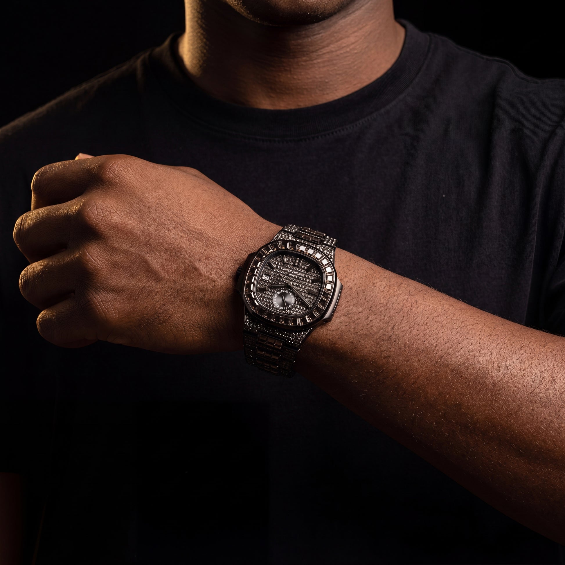 Iced Baguette Bezel Chronograph Watch - Different Drips