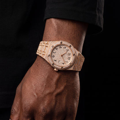 Iced Arabic Numeral Octagonal Watch - Different Drips