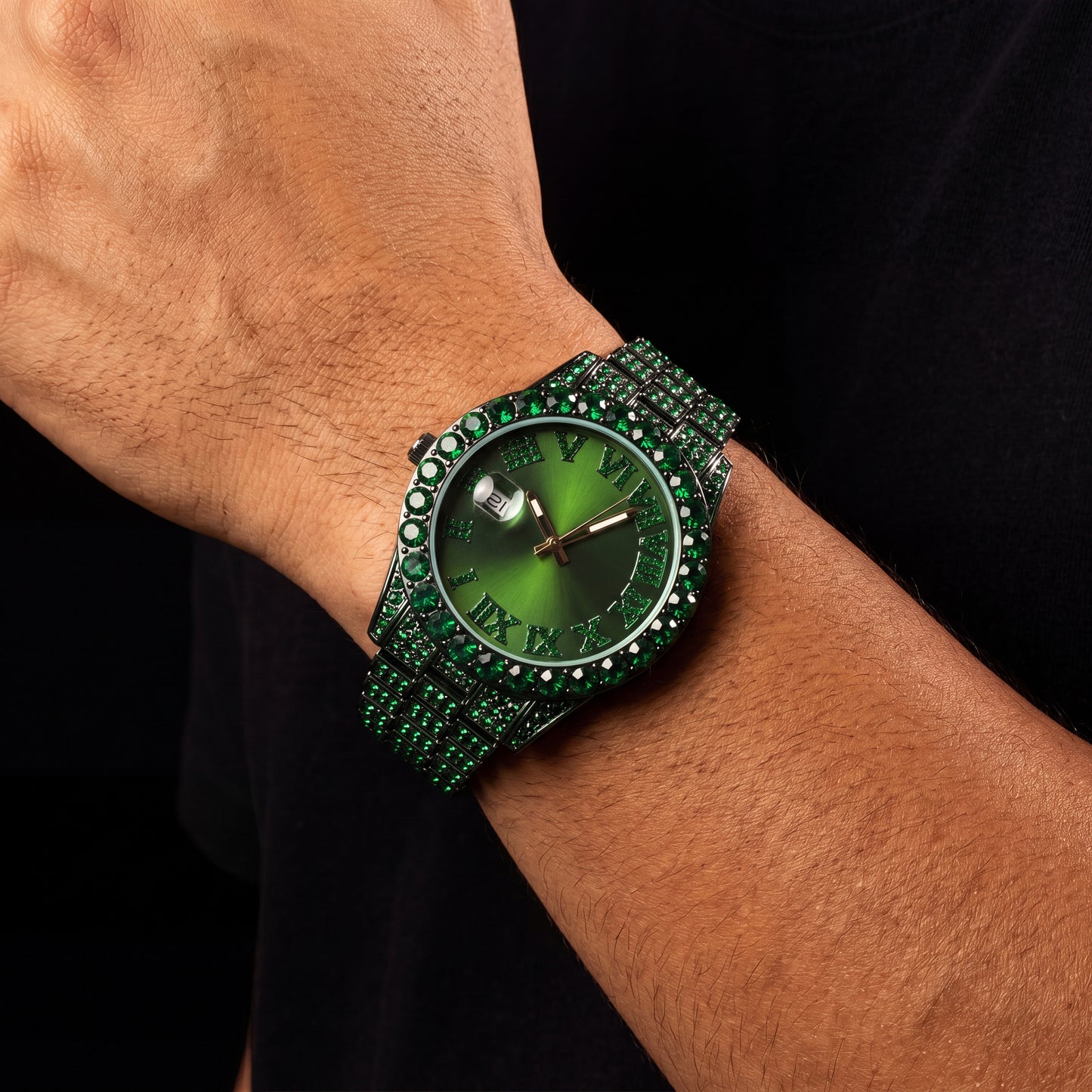 Bust Down Aqua Roman Watch - Different Drips