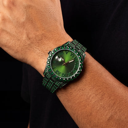 Bust Down Aqua Roman Watch - Different Drips