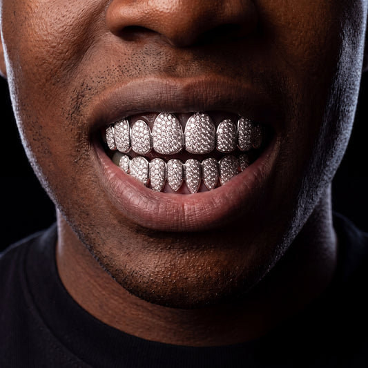 Iced Out Yellow Gold/White Gold Grillz - Different Drips