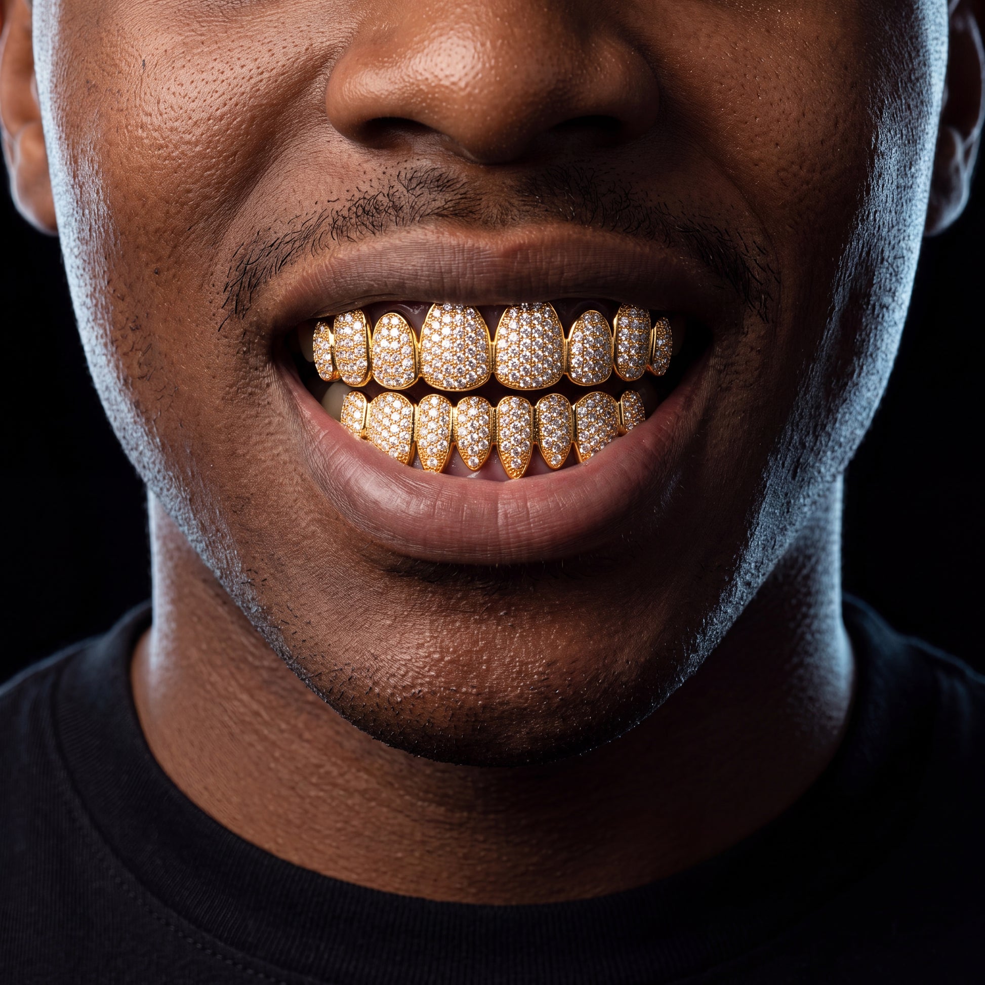 Iced Out Yellow Gold/White Gold Grillz - Different Drips
