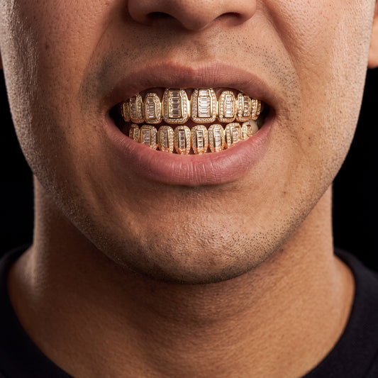 8 Tooth Baguette Grillz - Different Drips