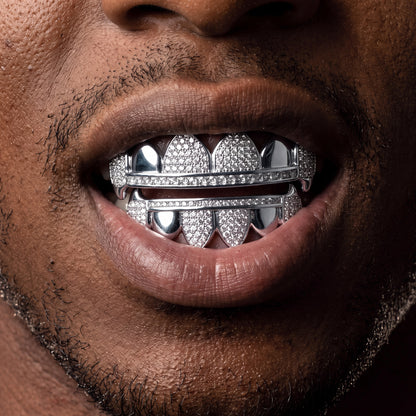 3/4 Iced Connecting Bar Grillz - Different Drips