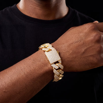20mm Iced Out Cuban Prong Bracelet - Different Drips