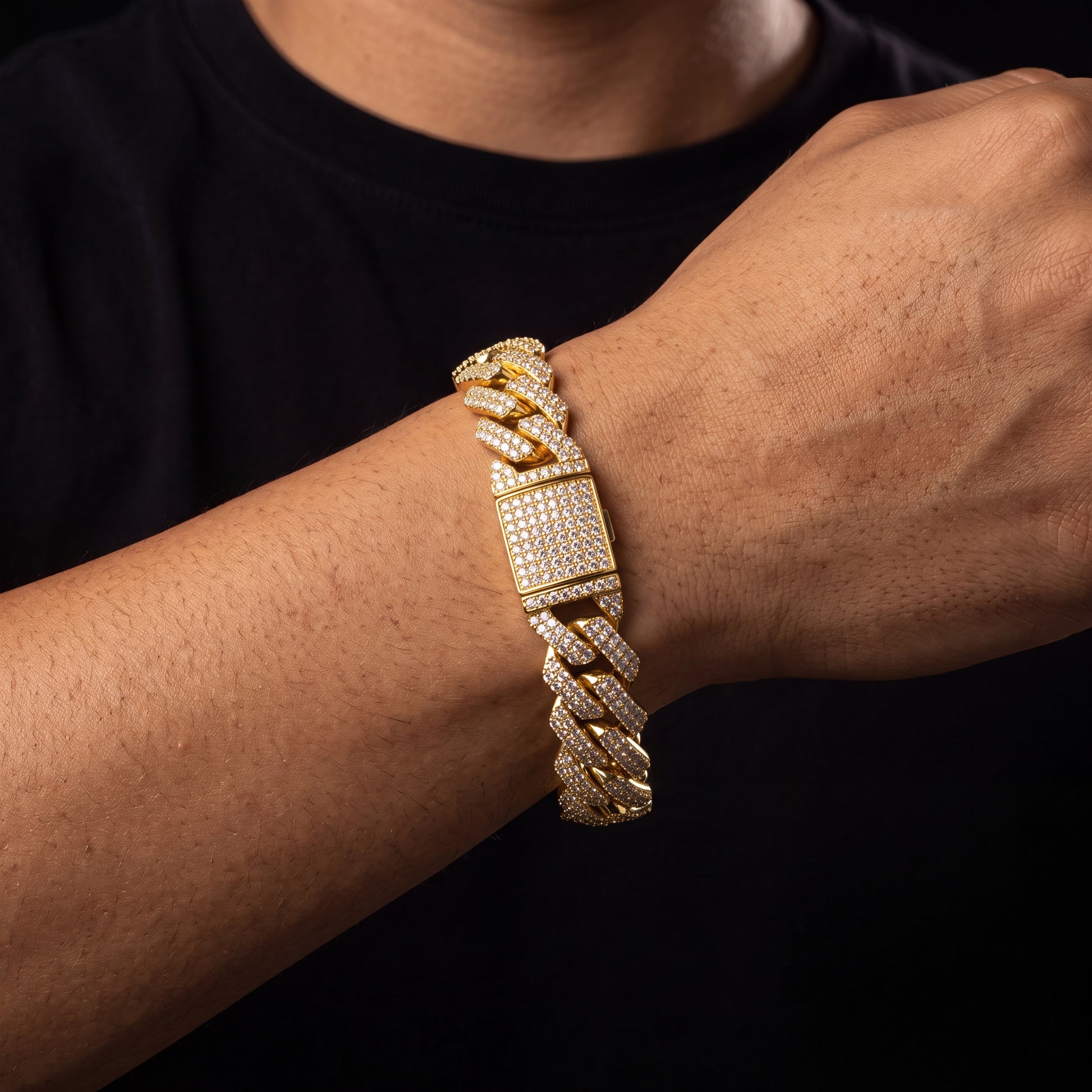10mm Iced Out Cuban Prong Bracelet - Different Drips