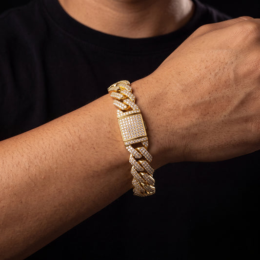 10mm Iced Out Cuban Prong Bracelet - Different Drips