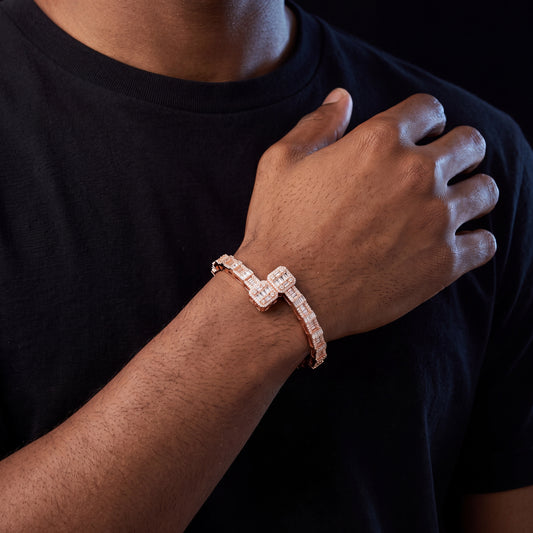 Iced Out Open Cuff Bangle Bracelet - Different Drips