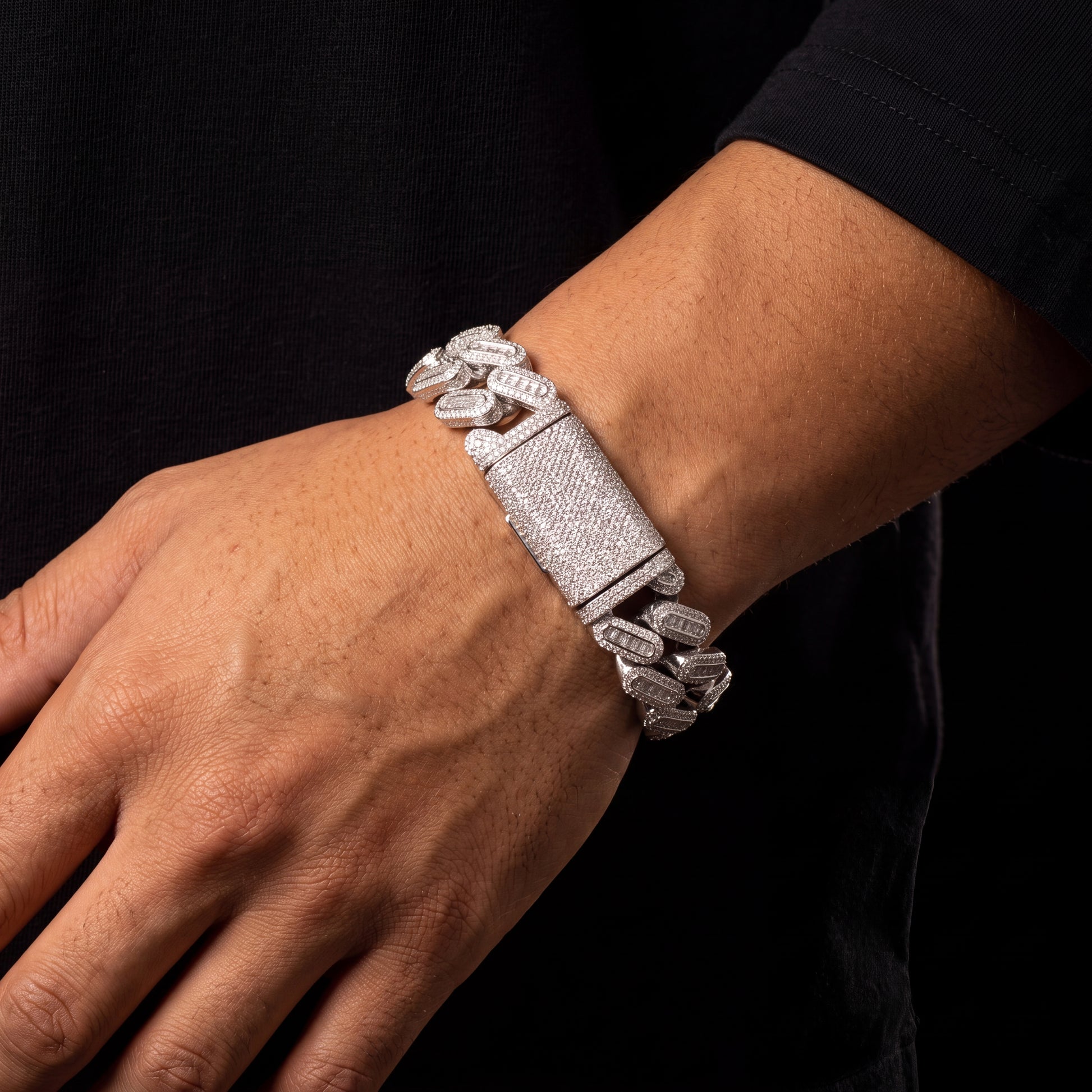 28mm Baguette Cuban Link Bracelet - Different Drips