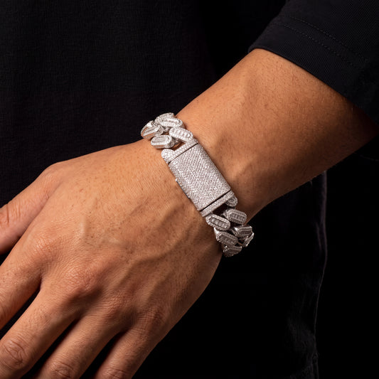 28mm Baguette Cuban Link Bracelet - Different Drips