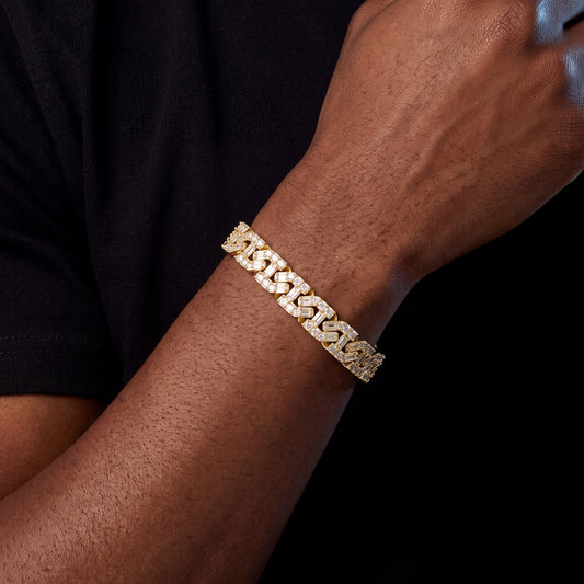 9mm Square Cut Baguette Mariner Link Bracelet