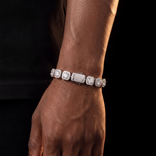10mm Square Clustered Tennis Bracelet - Different Drips