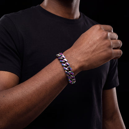 Rainbow Miami Cuban Link Bracelet - Different Drips