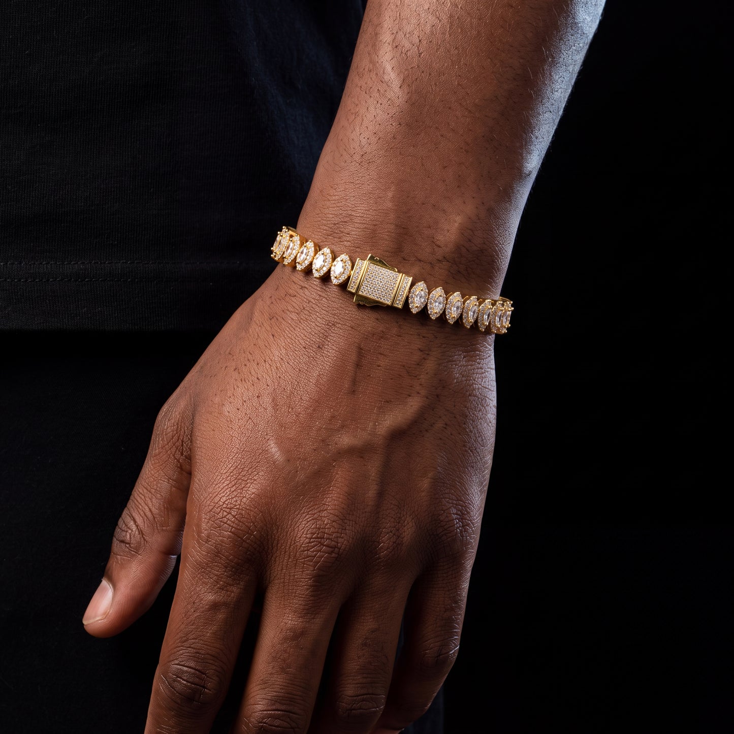 8mm Iced Out Rhombus Bracelet - Different Drips