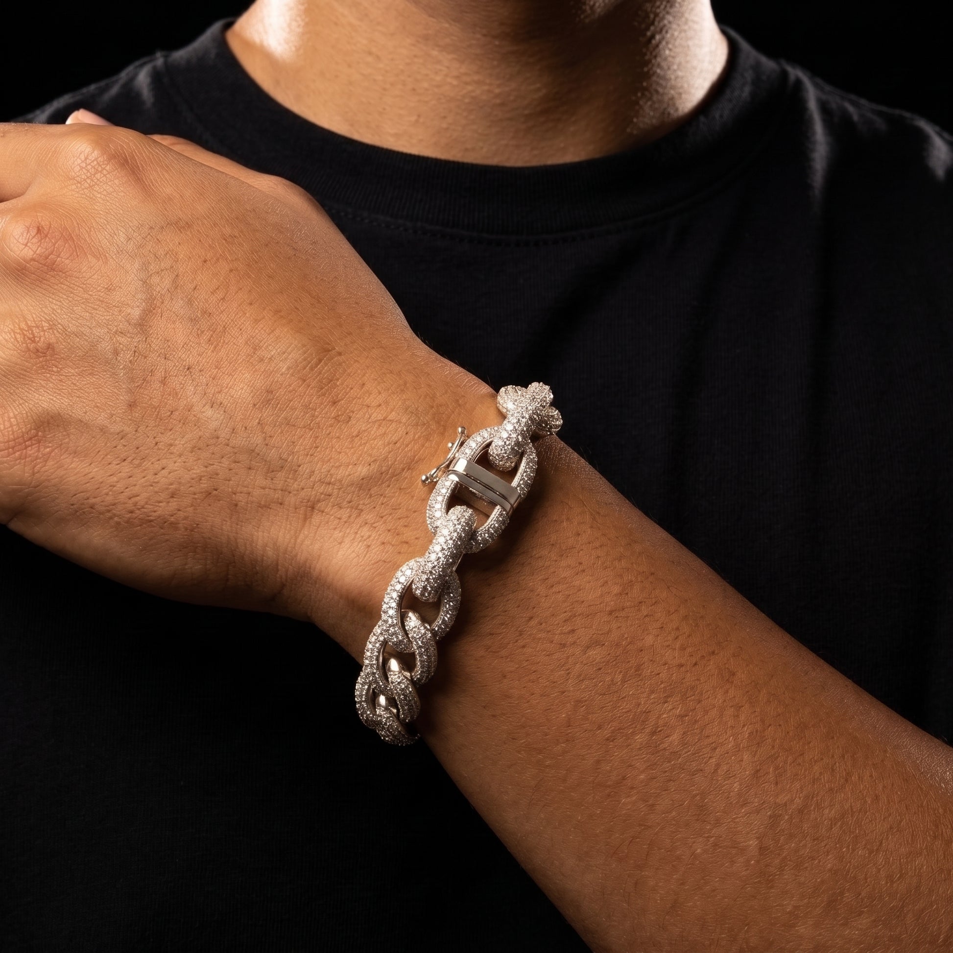 10mm S925 Moissanite Rolo Bracelet - Different Drips