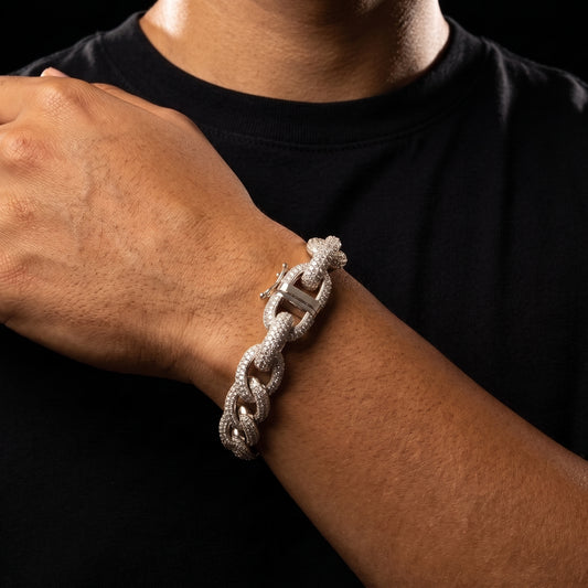 10mm S925 Moissanite Rolo Bracelet - Different Drips