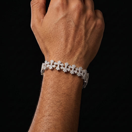 Budded Cross Link Moissanite Bracelet - Different Drips