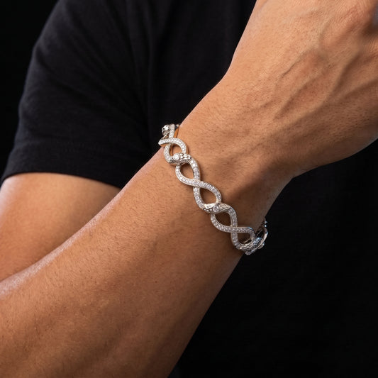 S925 Moissanite Diamond Slim Infinity Link Bracelet - Different Drips
