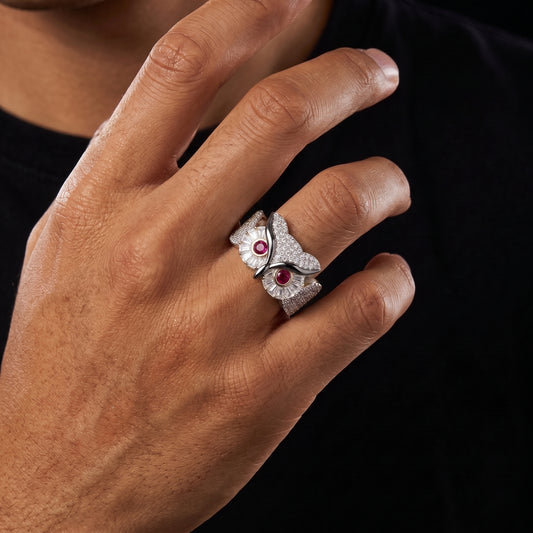 S925 Moissanite Diamond Owl Ring - Different Drips