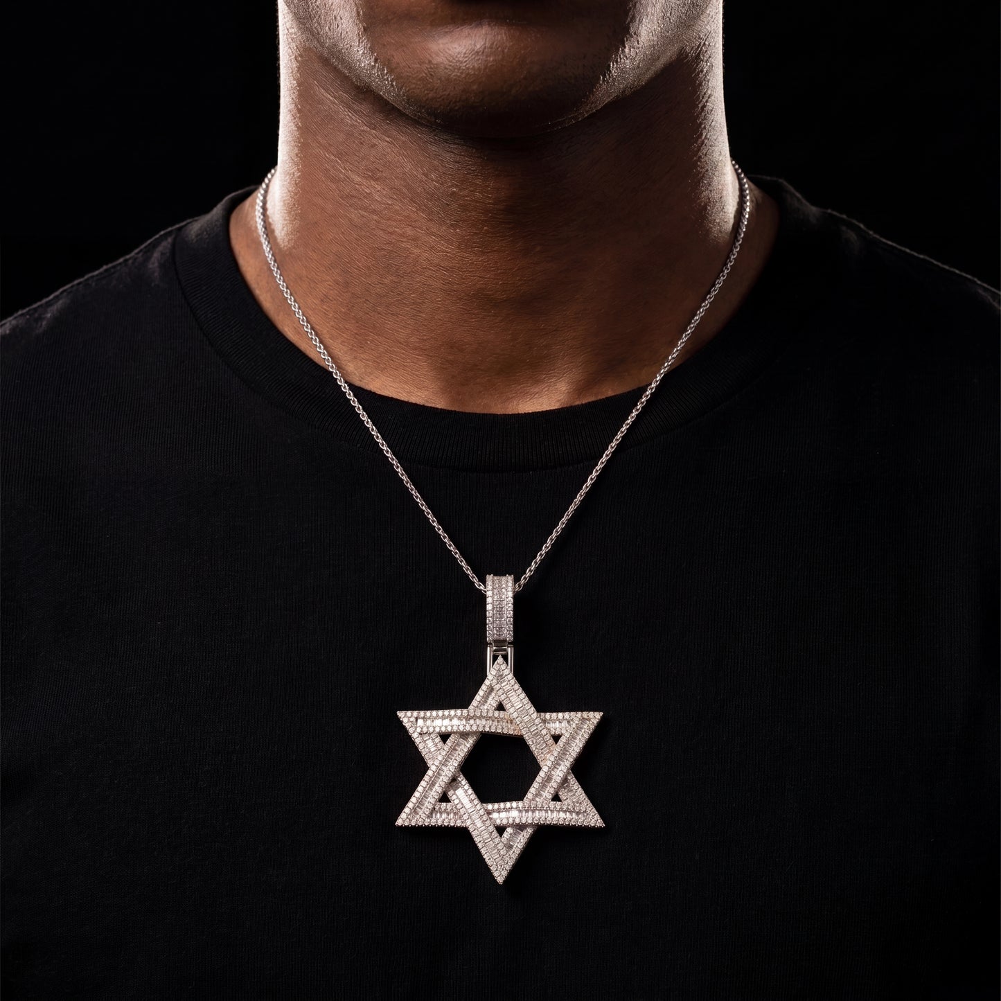 Baguette Star Of David Pendant - Different Drips